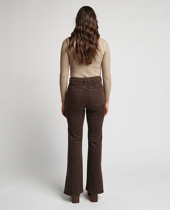 Jean flare avec fentes côtés marron - Pimkie