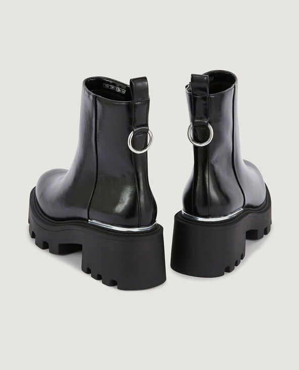 Boots semelles chunky avec détails métal noir - Pimkie
