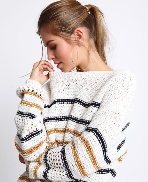 Pull rayé blanc - Pimkie
