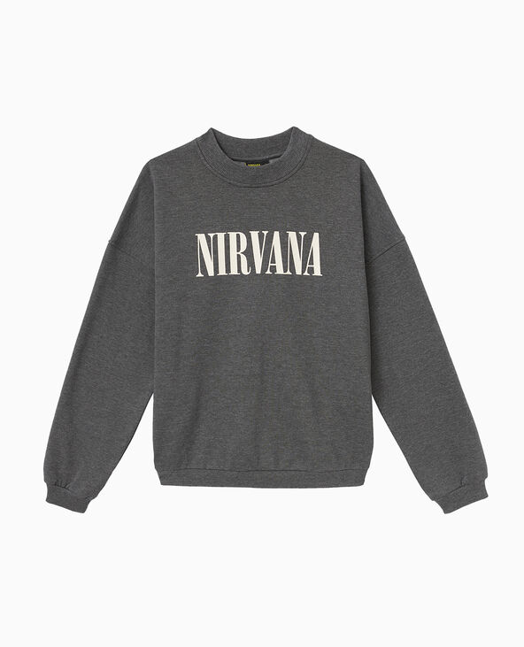 Sweat col rond Nirvana gris foncé - Pimkie