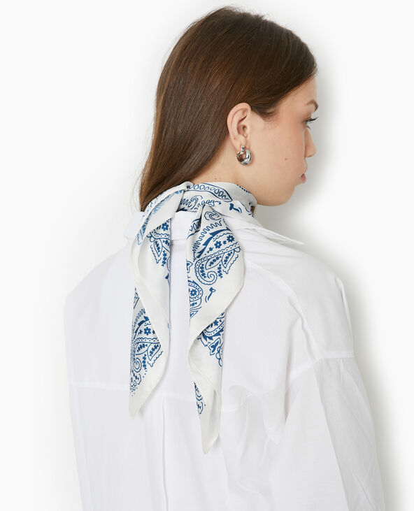 Foulard à motifs en tissu satiné bleu marine - Pimkie