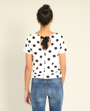 T-shirt à pois blanc - Pimkie