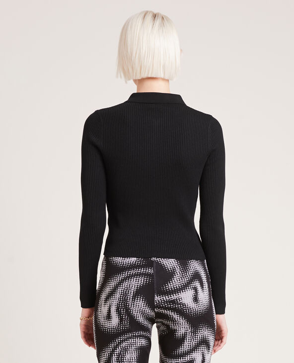 Gilet à col en pointes noir - Pimkie