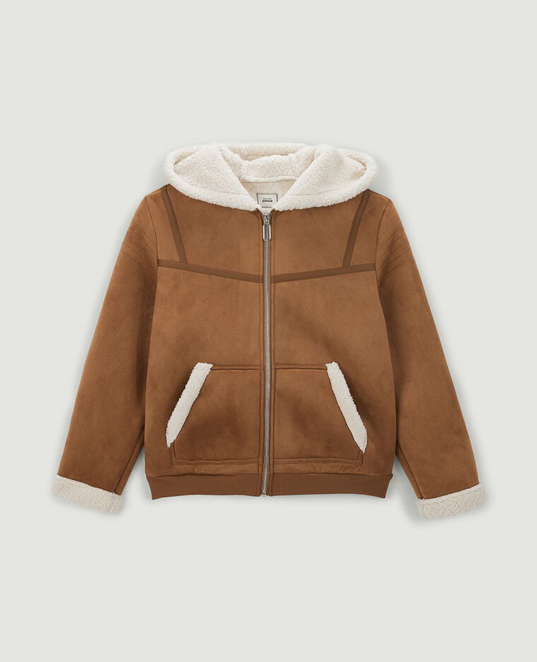 Blouson en suédine et sherpa écru - Pimkie
