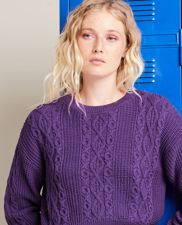 Pull cropped en maille fantaisie violet - Pimkie