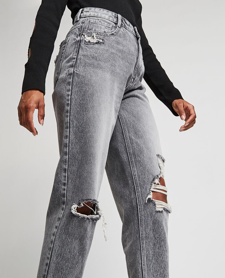 Jean mom trashé gris - Pimkie