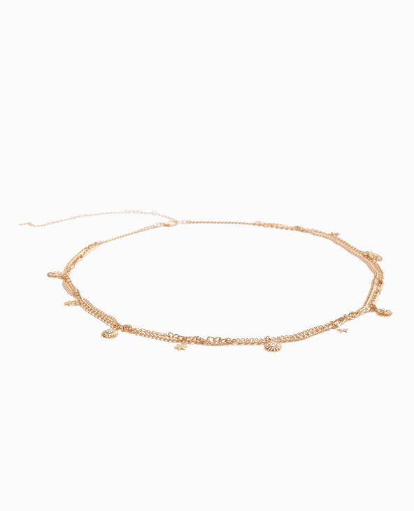 Ceinture double chaine avec soleils et étoiles doré - Pimkie