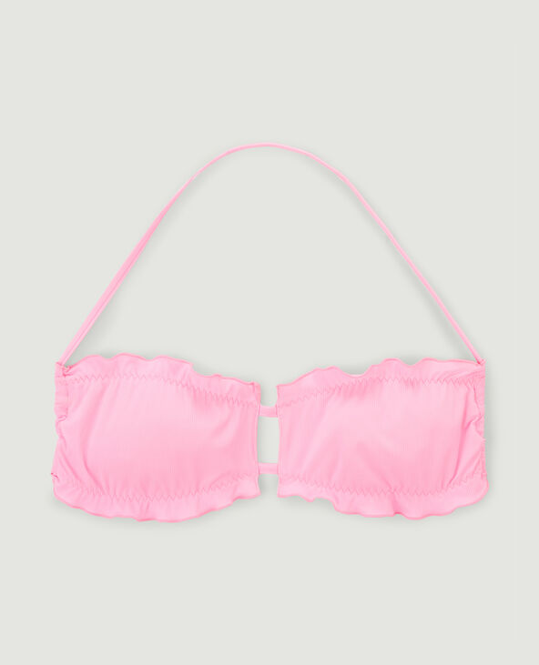 Haut de maillot de bain bandeau rose fluo - Pimkie