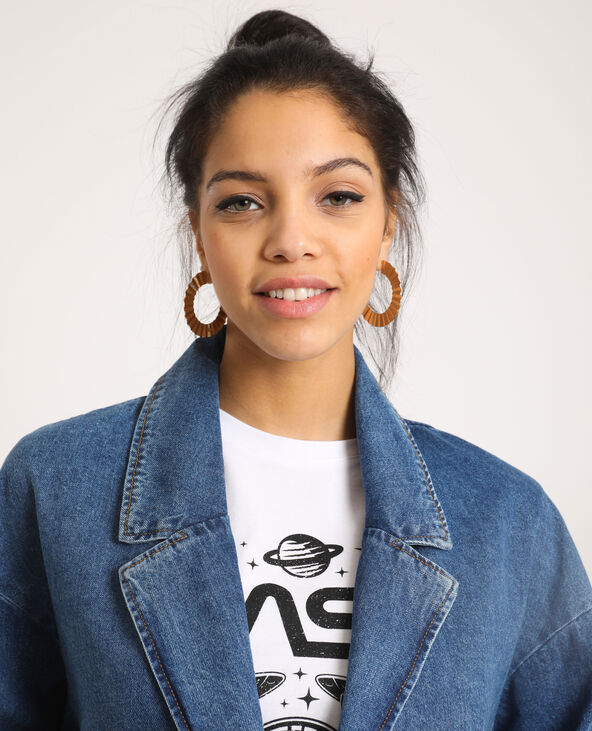 Manteau long en jean bleu - Pimkie