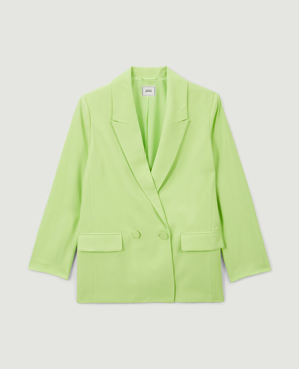 Veste blazer oversize en toile fluide vert anis - Pimkie
