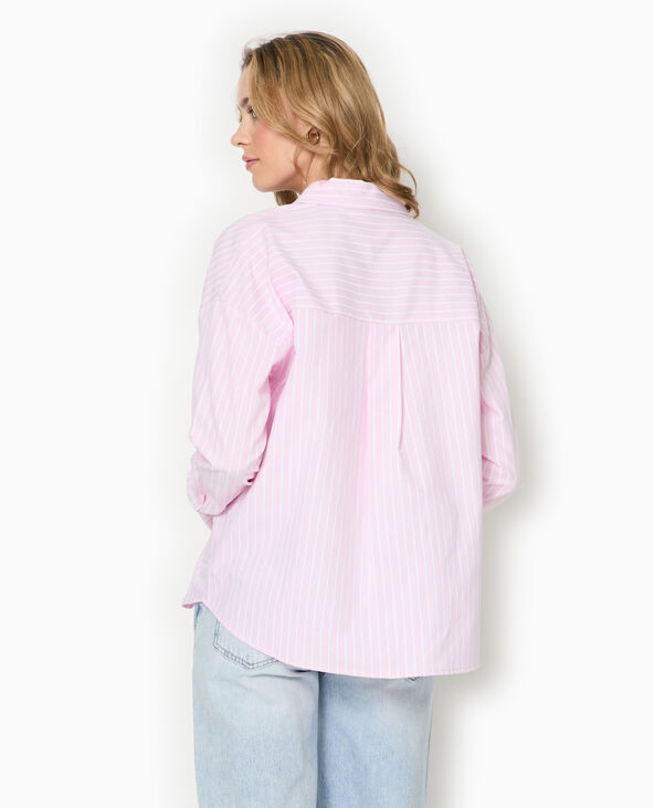 Chemise ample, droite et rayée rose - Pimkie