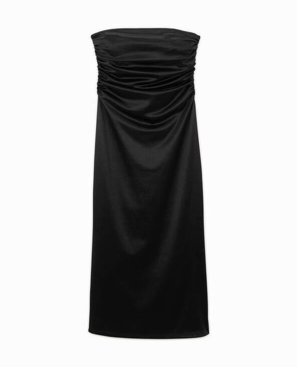 Robe bustier moulante en maille satinée noir - Pimkie