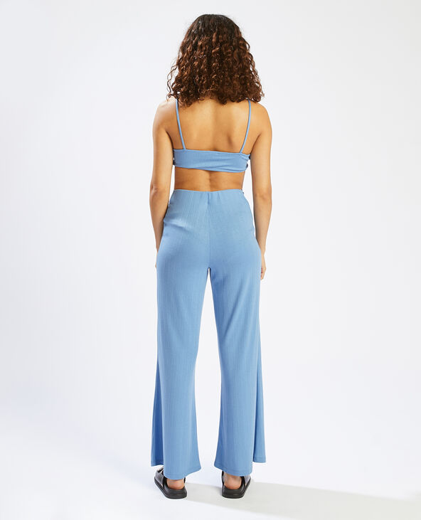 Combi-pantalon découpe côté et dos bleu électrique - Pimkie