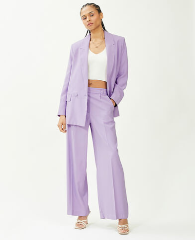 Pantalon large en toile fluide lilas - Pimkie