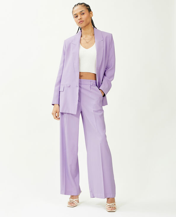 Pantalon large en toile fluide lilas - Pimkie