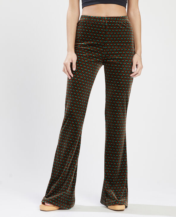 Pantalon flare en velours marron - Pimkie