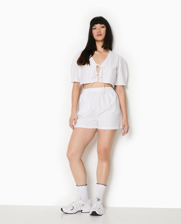 Short rayé façon pyjama d'homme blanc - Pimkie