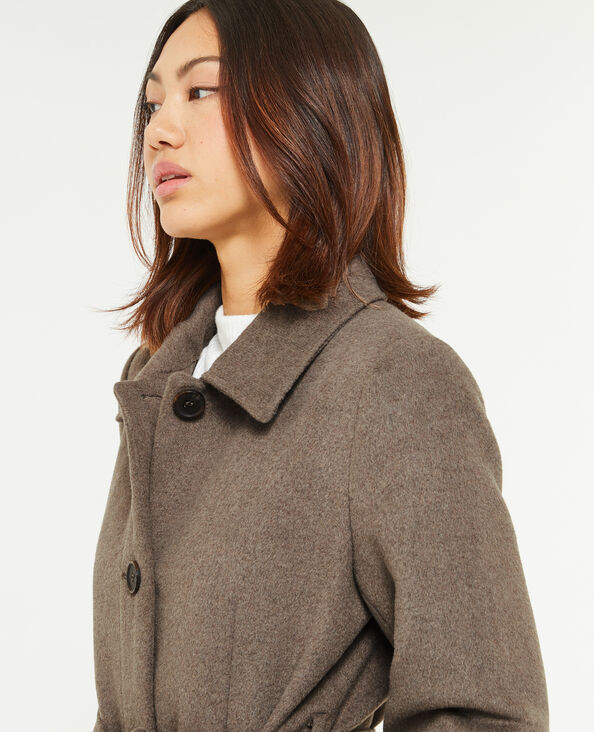 Manteau long col classique taupe - Pimkie