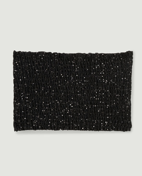 Bandeau côtelé à paillettes gris - Pimkie