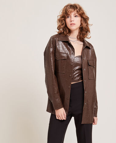 Surchemise effet croco marron - Pimkie