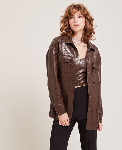Surchemise effet croco marron - Pimkie