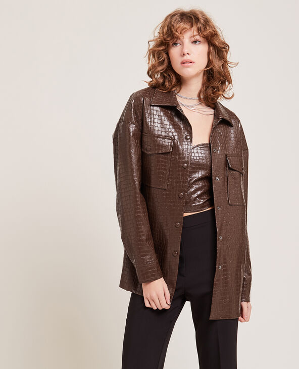 Surchemise effet croco marron - Pimkie