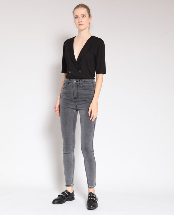 Top boutonné noir - Pimkie