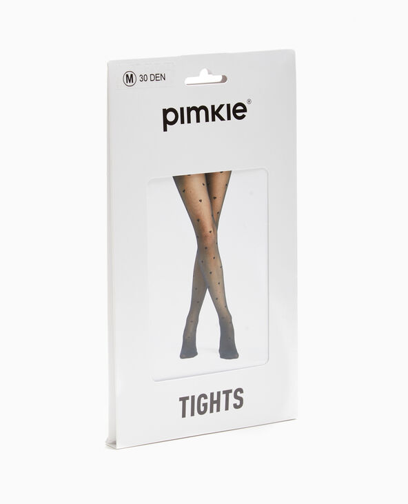 Collants avec petits cœurs noir - Pimkie
