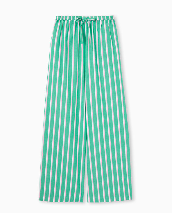 Pantalon rayé esprit pyjama d'homme vert - Pimkie