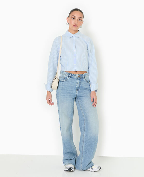 Chemise courte et resserrée avec rayures bleu - Pimkie
