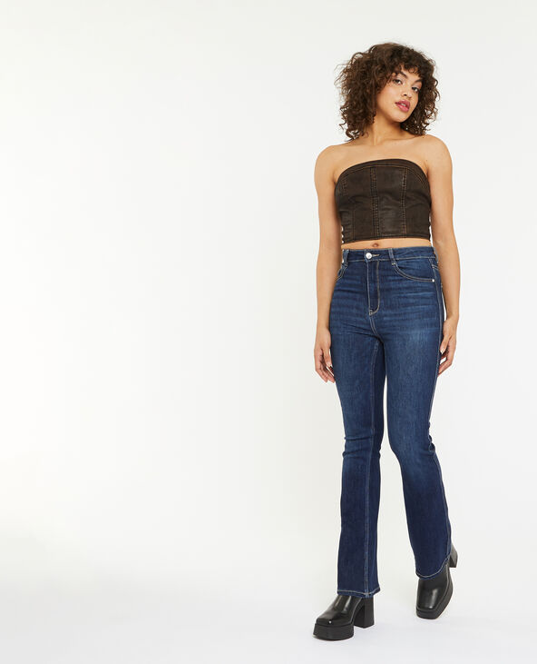 Top bustier en simili marron - Pimkie