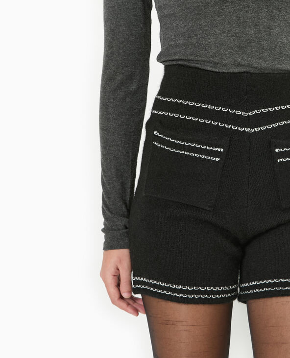 Short en maille avec détails contrastés noir - Pimkie