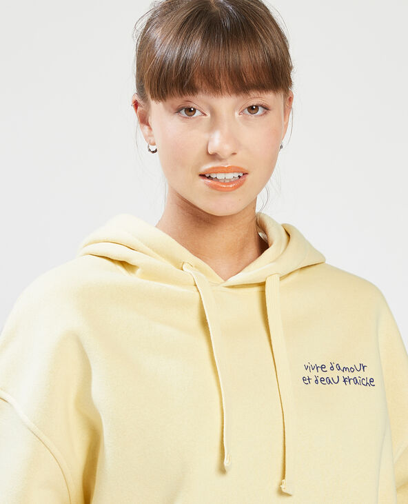 Sweat capuche oversize jaune - Pimkie