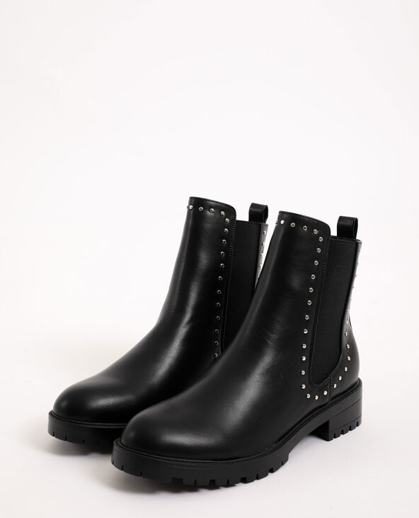 Bottines plates faux cuir noir - Pimkie