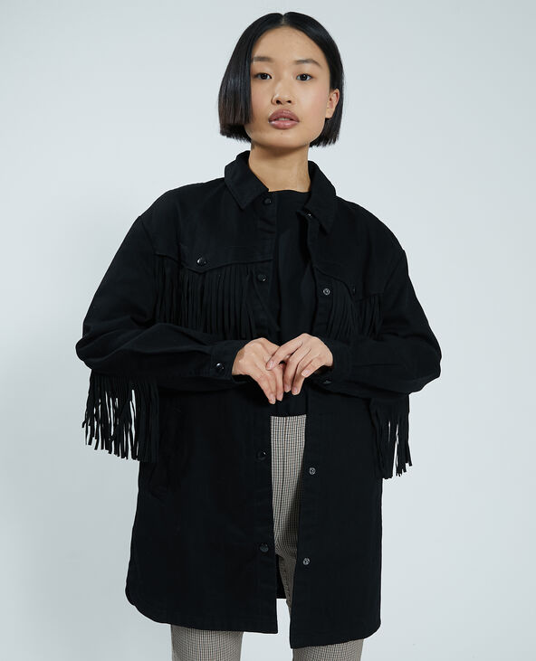Veste à franges noir - Pimkie