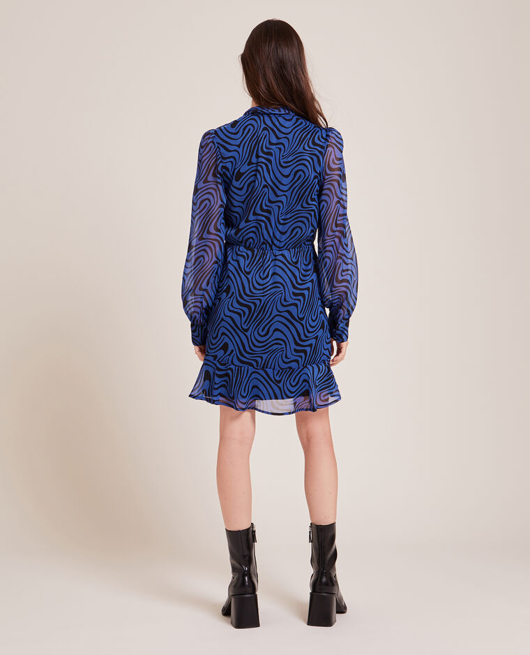 Robe cache-cœur avec volants bleu - Pimkie