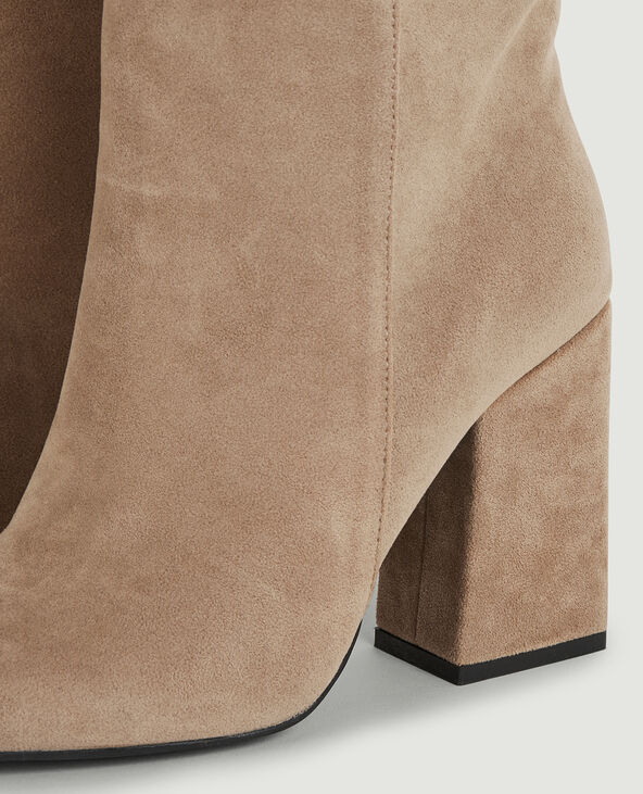 Bottes hautes en suédine beige - Pimkie