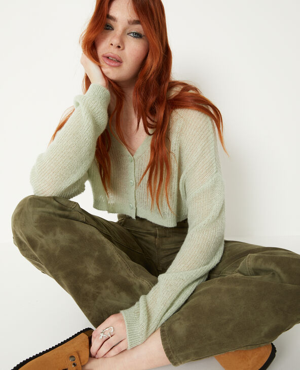 Jean wide taille haute effet dirty taupe - Pimkie