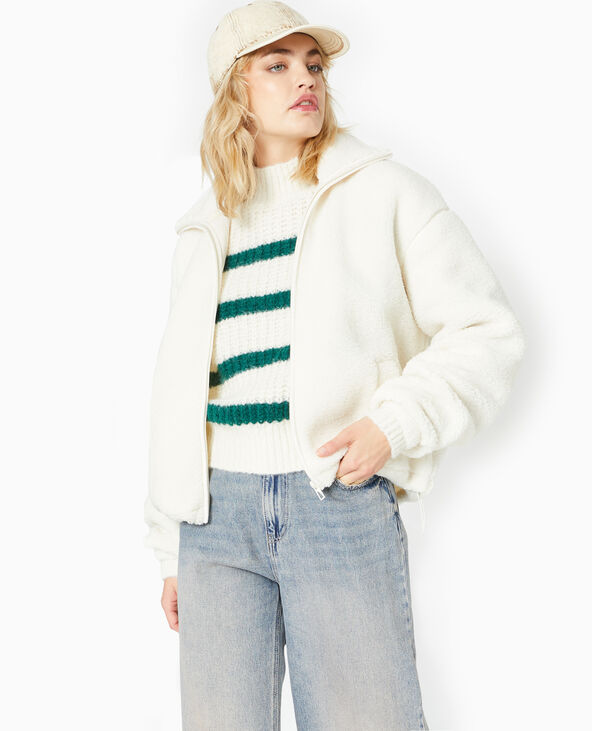 Pull grosse maille avec rayures écru - Pimkie