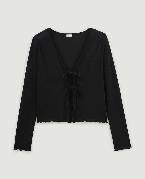 Gilet en maille fluide noir - Pimkie