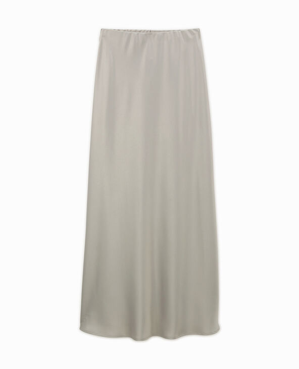 Jupe longue en satin gris - Pimkie