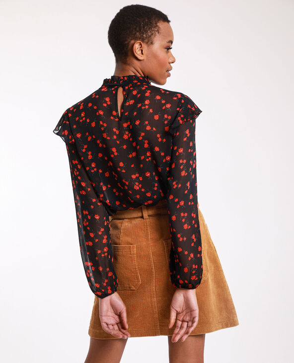 Blouse à fleurs noir - Pimkie