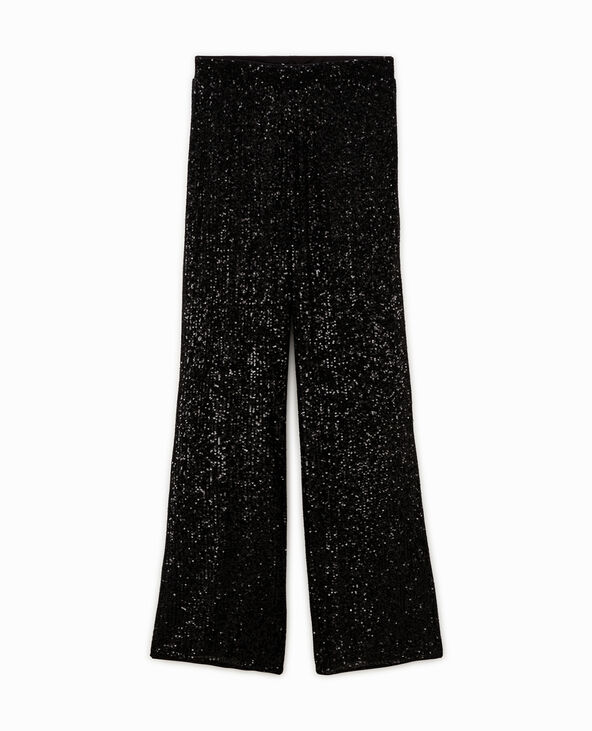 Pantalon flare avec sequins noir - Pimkie