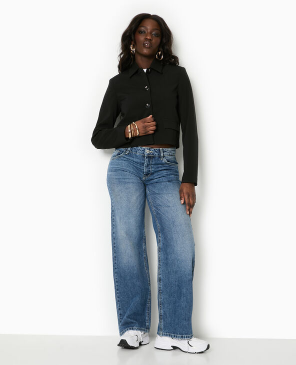 Veste city droite et courte noir - Pimkie