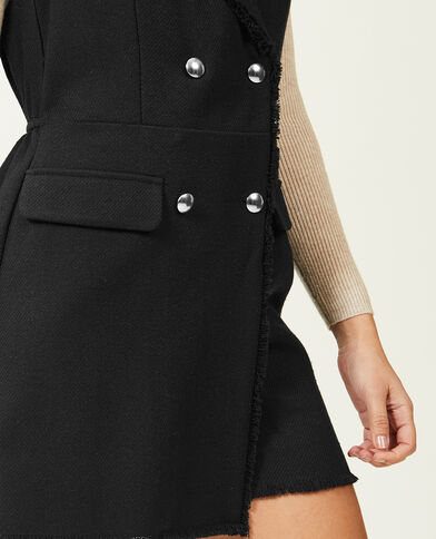 Combishort sans manches en tweed noir - Pimkie