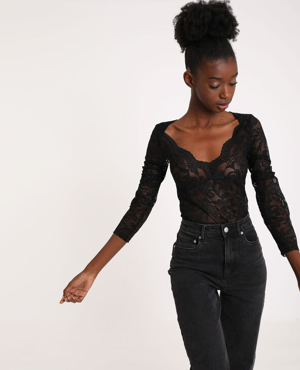 Tenue avec body noir dentelle cheap