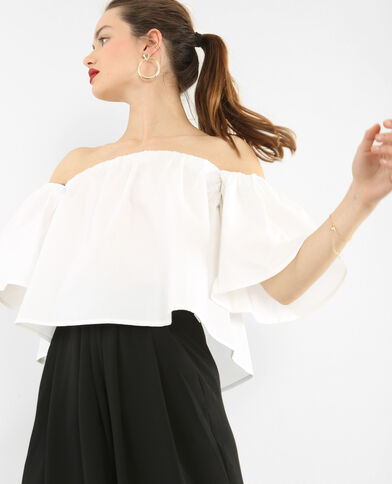 Blouse cropped blanc - Pimkie