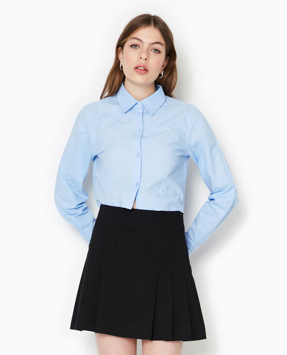 Chemise courte manches longues  bleu - Pimkie