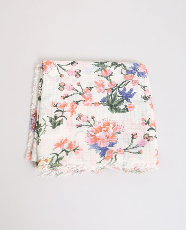 Foulard fleuri blanc - Pimkie