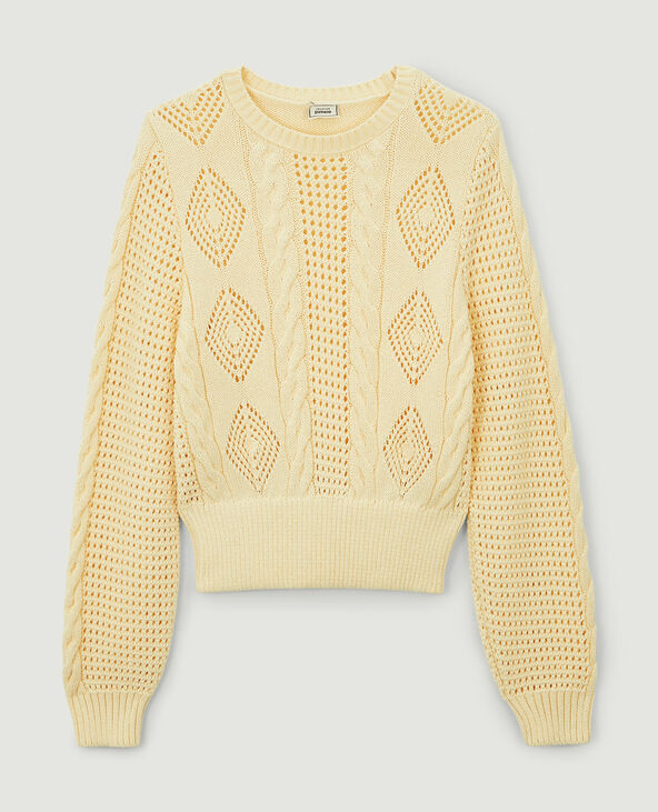 Pull maille fantaisie ajourée écru - Pimkie